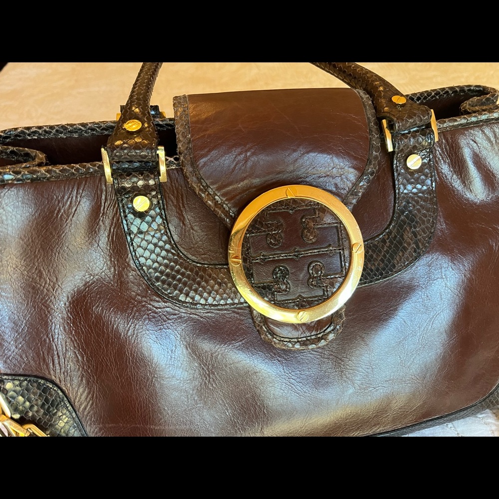 Tory Burch Rare brown lambskin leather handbag - Picture 5 of 17